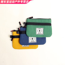 Double zipper pocket mini wallet mini wallet canvas for men and women student card bag multi-function simple cute