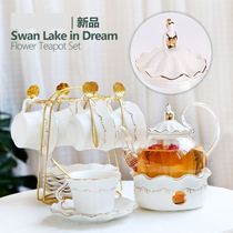 Afternoon tea set European tea set Candle tea stove English tea set Glass Fruit teapot Flower teapot set