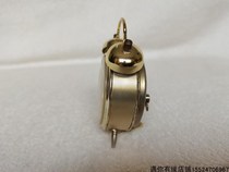New net good use early production of golden chicken brand miniature three-pin small alarm clock pure copper movement mechanical winding old clock