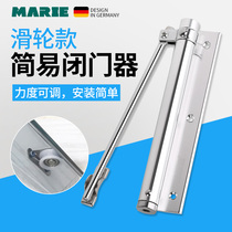  Simple door closer patented pulley buffer automatic spring punch-free closing device Household automatic closing artifact