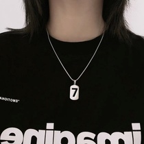  National tide new digital titanium steel necklace street hip-hop tide cool clavicle chain simple wild cold wind sweater chain