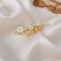 Plum Flower Branch fairy French retro style Chinese style Hanfu hairpin shell flower crystal branch hairclip clip
