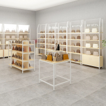 Shop clothing store shoe rack display rack maple plank multifunctional Rack shop bag storage shelf display cabinet
