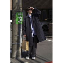 EviStub 20FW Japanese cut loose knee long barmaken windbreaker single breasted coat men