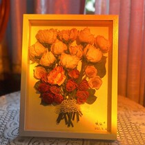 Loaded rose air-dried flower containing photo frame diy material hollow solid homemade plant specimen swinging table frame finished product
