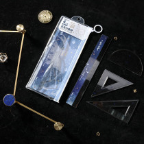 Morning Light Twelve constellation limited series acrylic ruler constellation hard ruler student stationery ruler set triangle ruler triangle protractor sleeve ruler triangle plate cute primary school student four-piece ruler