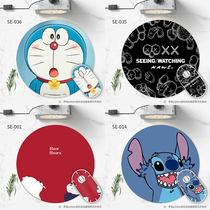Round mouse pad wrist guard male and female small rubber ins Wind cute creative Sdie bear oil painting simple pen office laptop computer pad wrist guard office portable