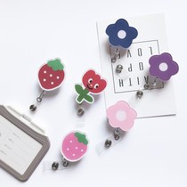 Simple flower badge lanyard retractable easy pull buckle Nurse Badge card set student school card card
