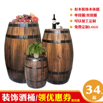 Yard winery bench wooden wine barrel props outdoor shop table and chair restaurant commercial soft beer barrel lobby sitting