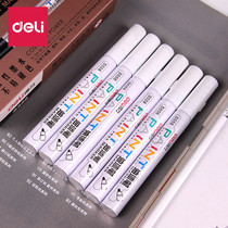 Del waterproof non-fading paint pen oil marker white metal paint pen waterproof car tires special gold highlight marker black mark oily color set diy6