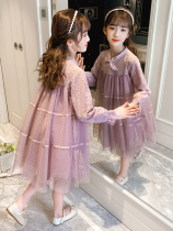 Girls tennis dress dress 2022 Spring new Korean version Childrens foreign air long sleeve dress girl lace princess dress