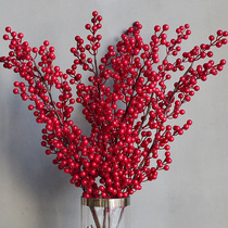 Hair Treasure Simulation Flowers Furnishing New Year Flower Arrangement Bouquet Red Fruits North American Winter Youth Living Room Fake Flower Dry Flower Decoration Pendulum Piece