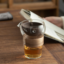 Rotating non-porous filter screen male Cup large capacity heat-resistant glass male Cup alumina ore tea leak tea set accessories