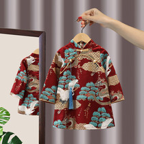 Hanfu girl 2021 new children ancient style Tang dress Super fairy child Chinese style cheongsam dress baby Autumn dress