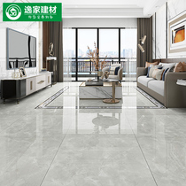 New floor tiles All-body marble bright light guest restaurant gray continuous pattern tiles 800x800 full cast glaze non-slip