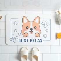 Cartoon dog diatomaceous earth Mat toilet diatom mud absorbent mat bathroom door quick-drying foot mat non-slip mat