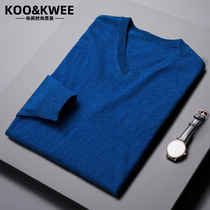 Autumn knitwear mens V collar thin chicken heart neck sweater autumn mens wool base shirt long sleeve sweater New