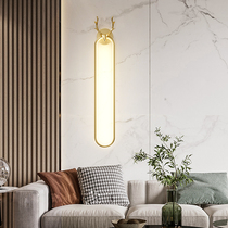  Modern simple light luxury hotel staircase Living room grille TV background wall light Creative deer head bedroom bedside light