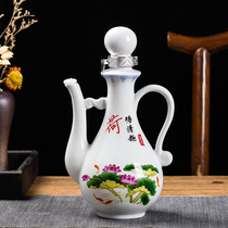 Jingdezhen white wine bottle sealed household wine bottle ceramic small jug single pot Chinese gift wine set set 1kg