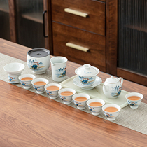 New Chinese tea set set home living room light luxury high-end kung fu tea small office meeting guest gift box