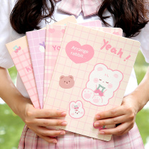 Cute girl heart notebook girl b5 Japanese good-looking horizontal line a5 simple ins wind wrong topic soft copy soft copy stationery junior high school primary school students diary