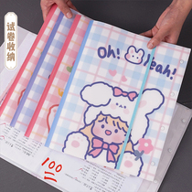 a3 test paper storage bag high school students large capacity paper storage and finishing artifact junior high school students test paper book clip storage clip storage book clip folder transparent primary school students