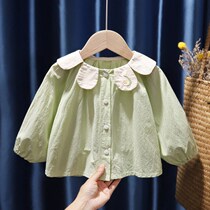 Girls shirt long sleeve autumn 2020 new Korean childrens shirt cotton foreign style female baby coat spring and autumn