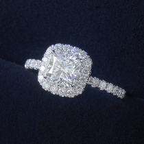  Princess square diamond ring 18K white gold ring cushion diamond ring for wedding GIA bare diamond female ring customization