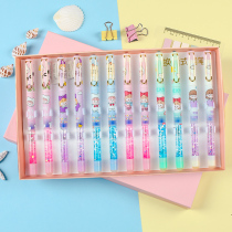 12 sets of heat-sensitive erasable pen Primary School students special magic ink bag pen girl Net red cute fairy quicksand Mill easy to wipe with rubber third grade calligraphy practice just pen gift box
