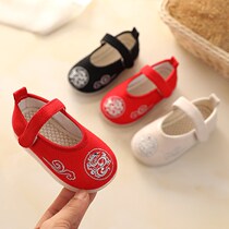 Old Beijing handmade cloth shoes 2021 Spring and Autumn new girls Hanfu embroidered shoes mens baby shoes baby shoes