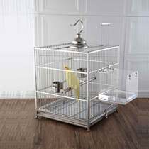 304 stainless steel bird cage square octao-body Gothic tiger leather peony parrot cage breeding full set of large number bird cage