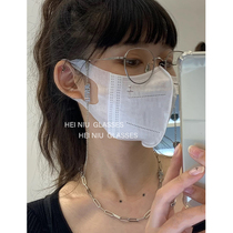 jennie Wu Xin same glasses frame gm Silver anti-blue glasses small face super light gold glasses female myopia male