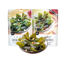 Horse mom hot and sour kelp knot small red kelp kai dai ji shi xia fan cai spicy seafood snacks