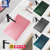 Small household toilet cabinet Bath room heating plug Single ceramic wash basin Single basin washboard interface
