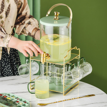 Light Extravagant Glass Cold Water Jug With Tap Kettle Suit Cool Water Cup Home Fruit Tea Coke Self Drink Bucket