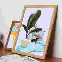 Large size wooden photo frame hanging wall photo wall 4k8k calligraphy rectangular display frame simple picture frame mounting