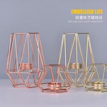 Nordic Light Extravagant Wax Candle Holder Golden Iron Art Candleholder Rose Gold Eurostyle Romantic Candle Cup Table Hem