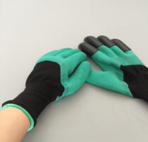 Garden garden flower gloves can dig soil gloves labor insurance dipped gloves protective insulating gloves spot