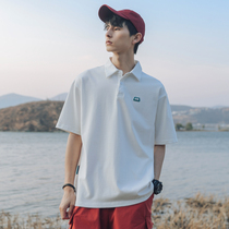 pop brand short-sleeved polo shirt mens 2021 new item port wind summer simple letters pure cotton t-shirt loose and versatile half-sleeve