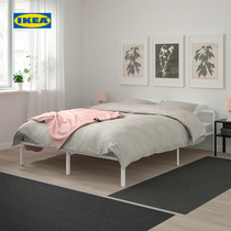IKEA GRIMSBU GRIMSBU Bed Frame White Luray Modern Minimalist Steel Single Bed Double Bed