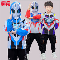 Altman coat childrens spring and autumn coat boys autumn hooded trench coat Foreign suit Spider-Man clothes