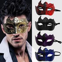 Party bar masquerade mask flat head half face spray paint painted eye mask Venice men and women gold powder plastic