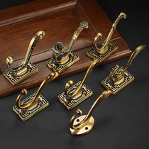 New Chinese clothes hook single wall Wall entry clothes adhesive hook bronze coat hook home entrance Chinese style