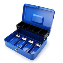 12 12 Inch Blue Portable Cash Box With Drawer Lockable Metal M
