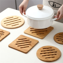  Wooden insulation mat High temperature resistant anti-scalding and waterproof Kitchen dining table Household coasters Casserole mat Bowl plate mat Pot mat