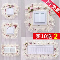 Switch sticker switch protective sheath wall sticking living room European-style creative light switch socket decoration applique lace