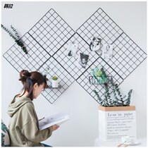 Ins iron grid kindergarten decorative photo wall clip room bedroom dormitory shelf creative background wall