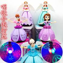 Cartoon Princess Rotating Dancing Angel Electric Fairy Lantern Mid-Autumn Festival Portable Music Colorful Lantern Princess Lantern