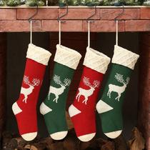 Christmas socks gift bag pendant Christmas tree hanging large elk knitted home wall decoration Christmas candy bag