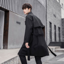 Long style Wind clothes Mens design High Tide Card Casual Coat Spring Jacket Mens mid-2022 new